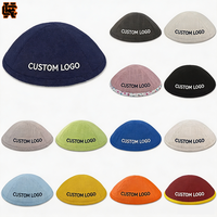 Kippah Ebraica Ricamata all'Ingrosso, Yarmulke Rotonda, Cappello Kippot, Logo Personalizzato Ricamato, Produzione ODM OEM, Fornitura all'Ingrosso