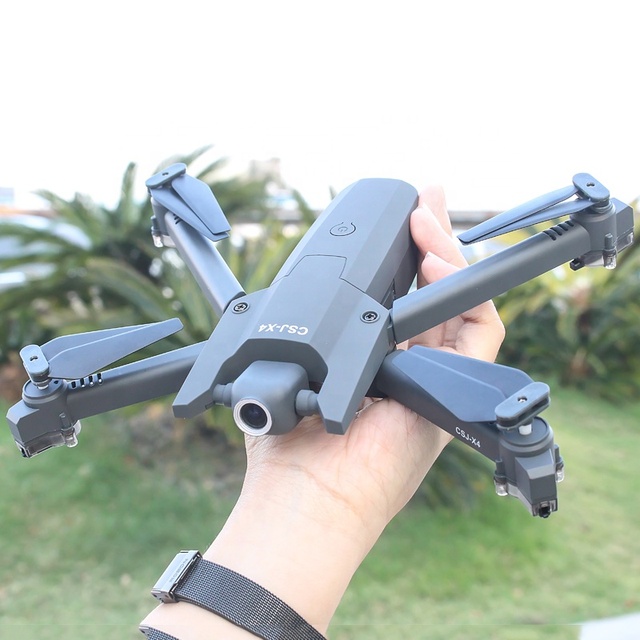 POSK X4 Foldable Professional Drone with HD 4K Camera WiFi FPV Wide Angle Optical Flow RC Quadcopter KidToys Remote Control 80m