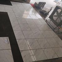 Carreaux de marbre blanc naturel personnalisables pour hôtels, villas, revêtements de sol complets, imperméables et écologiques