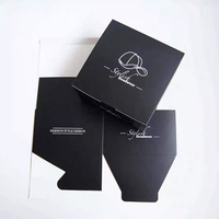 Boîte d'emballage pliable en carton noir de haute qualité pour casquette de baseball, avec logo personnalisé et finition mate en carton.