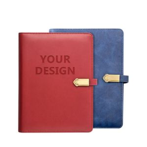2026 Customized PU Leather Conference <b>Folder</b> USB Buckle A5 <b>Ring</b> Binder Notebook and Card Wallet for Meeting Gift - Product Image 1