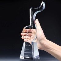 Trophées personnalisés en cristal de qualité supérieure, gravés au laser, étanches, pour concours de chant, souvenirs de compétition, vente en gros