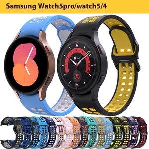 Correa de silicona para <span class=keywords><strong>Samsung</strong></span> <span class=keywords><strong>Galaxy</strong></span> <span class=keywords><strong>Watch5</strong></span>/Watch5Pro Luxury Two-Color 40/<span class=keywords><strong>44</strong></span>/45mm Tamaño Transpirable 20mm Acero inoxidable PC Goma - Product Image 2