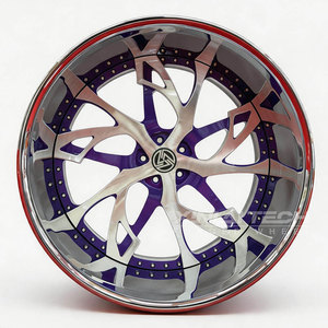 Rines XINLAI de Alta Calidad, Diseño de Rayos Divididos Forjados, 20 21 22 Pulgadas, 5x112, Plateado Cepillado, Morado Candy, para Audi A7 S7 A8 de Lujo - Product Image 1