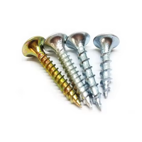 Clavos para paneles de yeso de buena calidad, tornillos de acero para montantes, embalaje a granel, vástago liso, punta de diamante afilada, recubrimiento amarillo