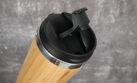 Tasse à café en bambou naturel personnalisable, flacons d'eau, en acier inoxydable 450, sous vide, avec couvercle sans BPA, de 18/8 ml/16OZ