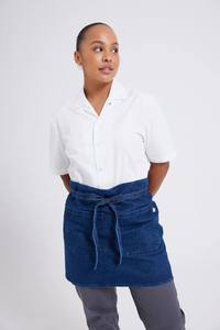 Denim Bistro Café <span class=keywords><strong>Tablier</strong></span> Coton <span class=keywords><strong>Professionnel</strong></span> Demi <span class=keywords><strong>Tablier</strong></span> De Cuisine Durable Taille Servir Chef Serveur Demi <span class=keywords><strong>Tablier</strong></span> En Denim - Product Image 5