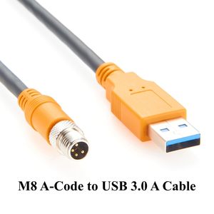 Câble de connexion industriel Plinkwirekb M8 A Code 4 broches mâle vers USB 3.0 A mâle IP67 pour capteurs de vision industrielle PLC - Product Image 5