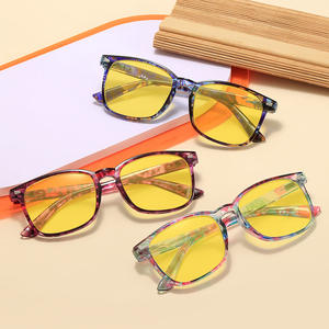 <span class=keywords><strong>Lunettes</strong></span> de vue carrées à imprimé floral, verres rouge, jaune, orange, anti-lumière bleue, vision nocturne, avec charnière à ressort, pour la vente en gros - Product Image 2