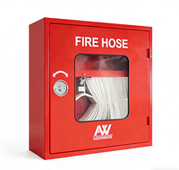 Armoire pour tuyau d'incendie, équipée d'une hache et d'un boîtier pour tuyau d'incendie, armoire rouge double couche, en acier au carbone, à fixation murale