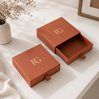 Boîte tiroir télescopique de luxe personnalisée avec logo, en carton rigide gris, rose émeraude, estampage à chaud, pour foulard en soie, recyclable, pour coffret cadeau ou soutien-gorge