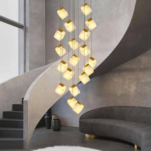 Modern Marble Chandelier Gold LED Pendant <b>Light</b> For Home Entrance Hallway Luxury <b>Lighting</b> Fixtures - Product Image 2