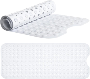 Alfombrilla de Ducha Extra Grande de PVC Sólido, Antideslizante, con Ventosas, Diseño de Burbujas de <span class=keywords><strong>Masaje</strong></span>, Orificios de Drenaje Rápido, para Bañera - Product Image 1
