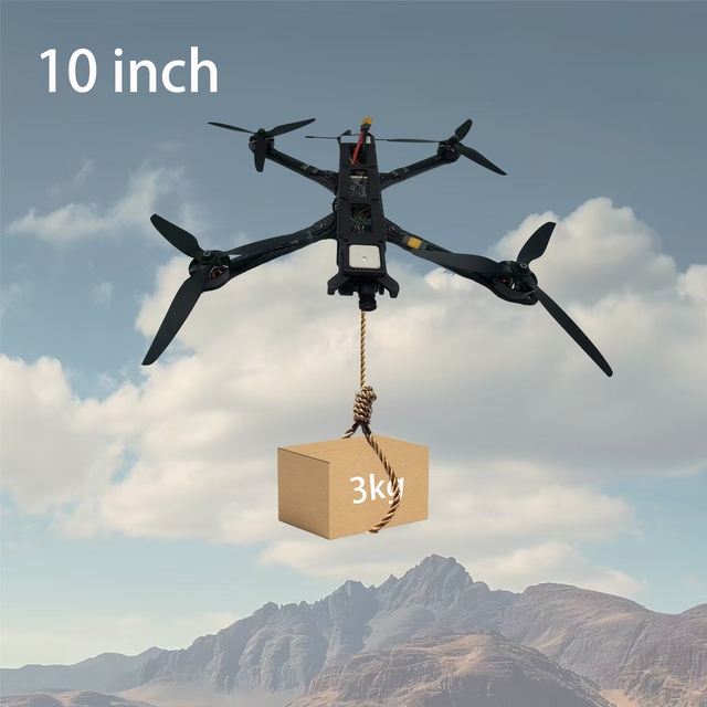 10-inch FPV UAV Payload VTX 5.8G 3W Night Vision Camera Flying Range 10km F405 60A 6S