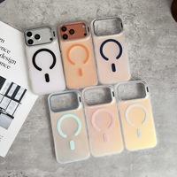 Coque de protection tendance pour appareil photo, nouveau design, avec bords en TPU et supports de caméra, étuis magnétiques givrés pour iPhone 17 Pro Max