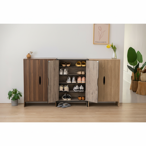 Étagère à chaussures pour appartement individuel, étagère à chaussures en panneaux de particules, design moderne, table de rangement pour chaussures d'entrée - Product Image 1