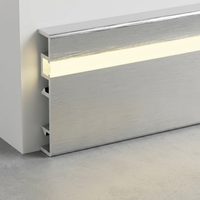 Plinthe en aluminium avec bande LED intégrée pour la décoration et la conception intérieure d'ensembles d'aménagement
