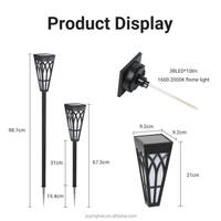 Lampe solaire à flamme LED 20 LED IP65, moderne, écologique, pour extérieur, jardin, allée, style Tiki, à intensité variable