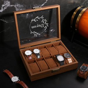 Scatola Porta Orologi in Legno di Noce di Alta Qualità con Coperchio Personalizzabile – Idea Regalo <span class=keywords><strong>per</strong></span> <span class=keywords><strong>Lui</strong></span> - Product Image 4