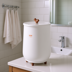 Seau chauffe-serviettes électrique Vevor 30L en plastique pour salle de bain avec poignée et pieds en bois - Product Image 2
