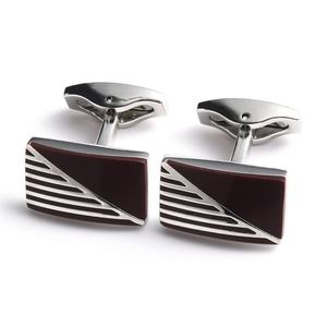 Mancuernillas de Regalo para Camisa de Hombre con Diseño Rectangular y Adhesivo Epóxico Color Marrón - Product Image 3