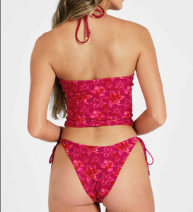 Sexy <strong>Bandeau</strong> <strong>Tankini</strong> Women Recycled Nylon Spandex Strapless Halter Adjustable Anti Slip Support Swimwear Beach OEM Custom - Product Image 4