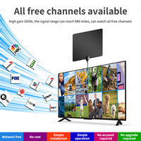 Antenne TV numérique HD intérieure 28dBi, récepteur numérique 1080P 4K, antenne TV numérique intérieure HD UHF VHF pour films et chaînes gratuites