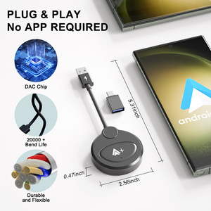 อะแดปเตอร์ CarPlay แบบไร้สาย YouTube Netflix CarPlay <span class=keywords><strong>Android</strong></span> dongle แบบมีสายไปยังไร้สาย CarPlay <span class=keywords><strong>Android</strong></span> อัตโนมัติพร้อมวิดีโอ - Product Image 5