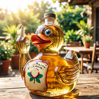 Bouteille de vin en verre borosilicate de haute qualité, forme de canard classique et créative, vente en gros