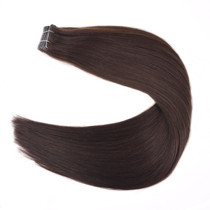 K.SWIGS Extensions de cheveux indiens vierges bruns lisses à bandes adhésives 100% invisibles, trame de peau, cuticules alignées, sans nœuds, lot en vrac - Product Image 2