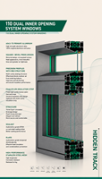 Fenêtres en verre trempé avec cadre en alliage d'aluminium pliable moderne pour une utilisation extérieure dans les projets de construction neuve avec isolation thermique