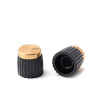 Bouton de commande rotatif en alliage d'aluminium usiné CNC avec insert en plastique, bouton de contrôle de volume personnalisé pour équipement audio