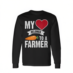 Il mio cuore appartiene a un contadino, maglietta a maniche lunghe con design a carota - Product Image 2