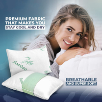 Lit cervical réglable en fibre de bambou, taies d'oreiller blanches, oreiller en mousse à mémoire de forme déchiquetée avec rayonne de viscose de bambou