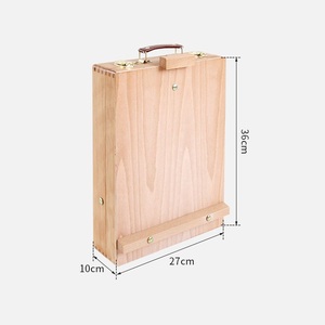 Chevalet de bureau portable pour croquis et dessin, style table, coins arrondis, boîte de peinture à l'huile portable HX-2 Marron clair, transfrontalier - Product Image 1