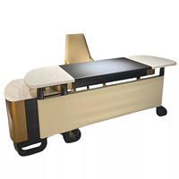 Bureau de direction de style luxe léger avec cadre en bois, mobilier de bureau haut de gamme pour patron PDG