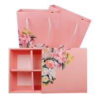 Boîte à gâteaux de lune de luxe au design personnalisé, rose, avec tiroir, trou et poignée pour cupcakes, biscuits chinois, emballage