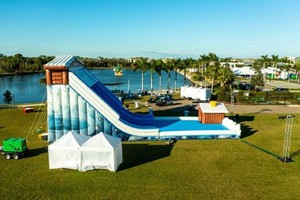 Màu xanh khổng lồ tuyết ống trượt Inflatable trượt tobogganing thẳng trượt Inflatable bouncers, Inflatable tuyết lở ống trượt - Product Image 4