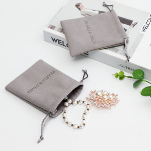 Bolsa Personalizada para Joyería, Bolsa de Almacenamiento para Aretes, Bolsa de Regalo Pequeña de Terciopelo con Cordón, Bolsa Protectora para Joyas - Product Image 2
