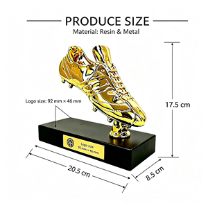Trophée de Meilleur Buteur Personnalisé, Crampon de Football en Métal Brillant, Base Gravable pour Récompense Annuelle de Joueur de Football - Product Image 2