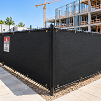 Paravent de chantier en HDPE noir stabilisé aux UV avec œillets pour clôture de chantier