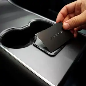 Tesla MODEL 3 Pusat Konsol Pemegang Kunci Kartu untuk Tesla M3 (Hitam)