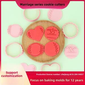 Cortadores de Galletas de Plástico con Forma de Corazón, Letras de <span class=keywords><strong>Amor</strong></span> en 3D, Diseño de Dibujos Animados, para Arcilla, Anime, Impresión Realista, Serie <span class=keywords><strong>Matrimonio</strong></span> - Product Image 2