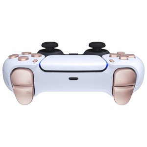 ชุดปุ่มโลหะสีโรสโกลด์ ประกอบด้วย D-pad, R1, L1, R2, L2, ปุ่มทริกเกอร์, ปุ่มแชร์, ปุ่มตัวเลือก และปุ่มหน้า สำหรับคอนโทรลเลอร์ PS5 รุ่น BDM-030/040/050/060 - Product Image 4