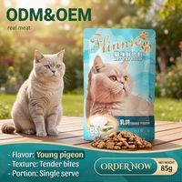 Friandises liquides pour chats : Purée de saumon, poulet et thon, 85g – Alimentation humide en gros pour animaux de compagnie