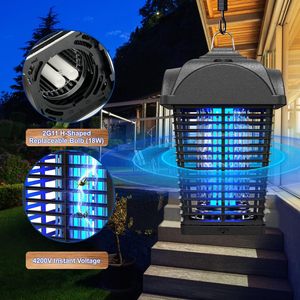 <span class=keywords><strong>Raquette</strong></span> anti-moustique <span class=keywords><strong>électrique</strong></span> à tube UVA intégré 18W avec capteur de lumière Bug Zapper Solar Bug Zappers - Product Image 3