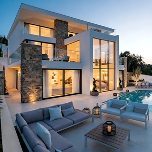 Maisons préfabriquées <span class=keywords><strong>de</strong></span> luxe en acier léger, conformes aux normes australiennes, 3 chambres, toit plat, style moderne, villas résidentielles - Product Image 3