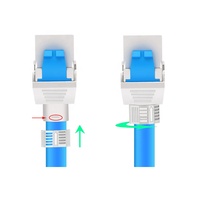 Modul Keystone Cat8 Linkwylan RJ45 Terproteksi untuk Kabel Cat8, Pelat Penutup Panel Patch Kosong, Konektor Ethernet