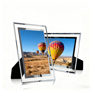 Cadre de certificat personnalisé A4 6 pouces, cadre photo en verre cristal, cadre en cristal de verre simple créatif pour l'affichage de mariage, vente en gros - Product Image 5