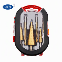 LXDTE Lot de 6 forets étagés professionnels HSS titane, forets pagode 4-32mm pour le chanfreinage de tôles, aluminium et bois